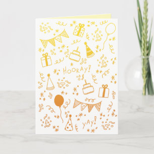 Carte de célébration jaune et orange