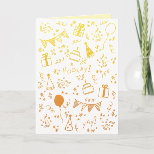 Carte de célébration jaune et orange (Devant)