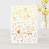 Carte de célébration jaune et orange (Fleur jaune)