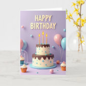 Carte de célébration lavande (Fleur jaune)