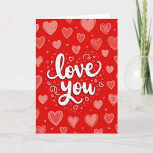 Carte de célébration Love You Hearts