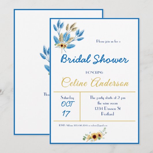 Carte de célébration pré-Mariage unique (Devant / Derrière)