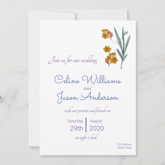 Carte de célébration pré-Mariage unique (Devant)