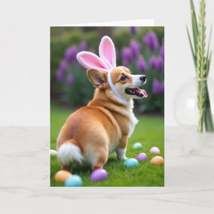 Carte de célébration printanière de chiot mignon