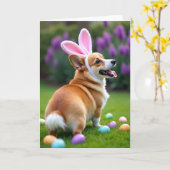 Carte de célébration printanière de chiot mignon (Fleur jaune)