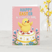Carte de célébration printanière d'oiseau doux (Fleur jaune)