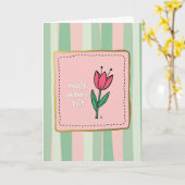 Carte de célébration rayée (Fleur jaune)