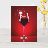 Carte de célébration Red Cheers (Fleur jaune)