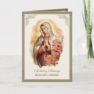Carte de célébration religieuse florale de Guadalu
