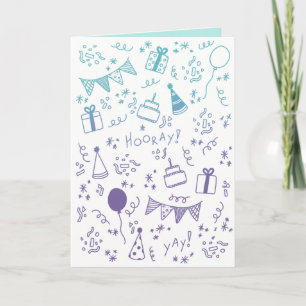 Carte de célébration sarcelle et violet