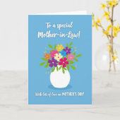 Carte de célébration Vase rayé (Fleur jaune)
