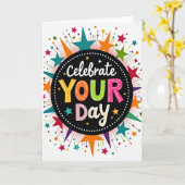 Carte de Célébration Vibrante (Fleur jaune)