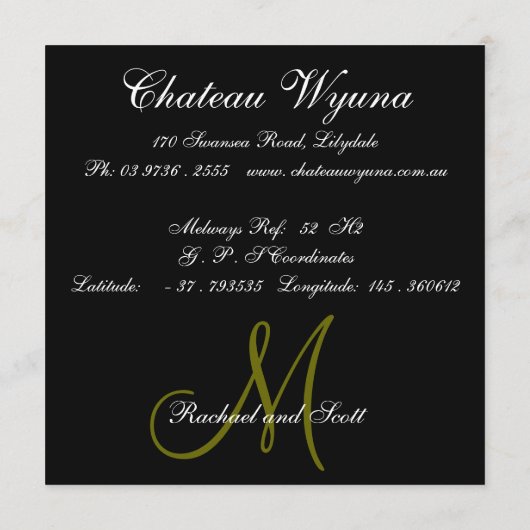 Carte de cérémonie (Dos)