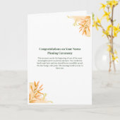 Carte de cérémonie d'épinglage d'infirmière (Fleur jaune)