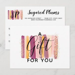 Carte de certificat-cadeau Aquarelle Purple & Gold