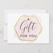 Carte de certificat-cadeau Blush Pink Watercolor & (Devant)