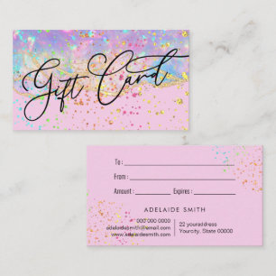 carte de certificat cadeau de petite taille d'opal