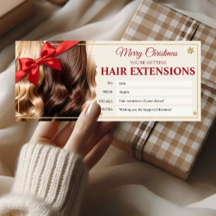 Carte de certificat cadeau de rallonges de cheveux