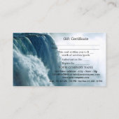Carte de certificat cadeau de Spa Beauté Cascade P (Dos)