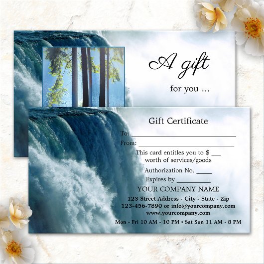 Carte de certificat cadeau de Spa Beauté Cascade P