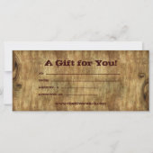 Carte de certificat cadeau fête des pères Texas St (Dos)