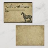 Carte De Certificat Cadeau Fière Et Vrai-Chevaux - (Devant / Derrière)
