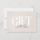 Carte de certificat cadeau pailleté rose pastel po (Dos)