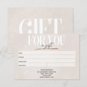 Carte de certificat cadeau pailleté rose pastel po