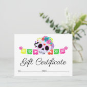 Carte de certificat-cadeau pour chats Calavera Crâ (Debout devant)