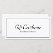 Carte de certificat-cadeau pour petites entreprise (Devant / Derrière)