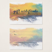 Carte de certificat cadeau puissant, 3,5 pouces x  (Devant & derrière)