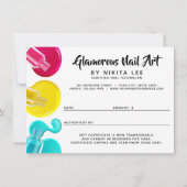Carte de certificat cadeau Rainbow Nail Art Tech (Dos)