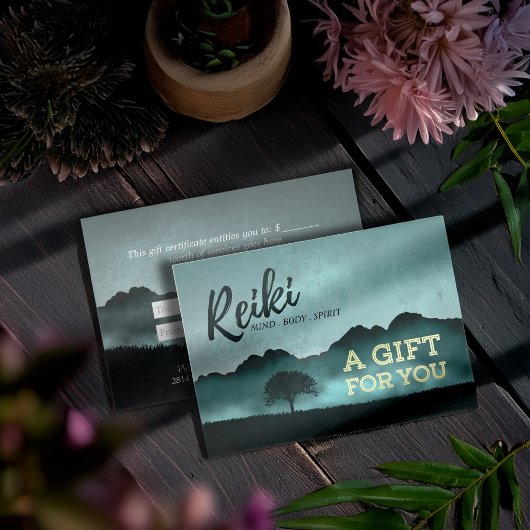 Carte de certificat-cadeau Reiki Master Yoga Instr