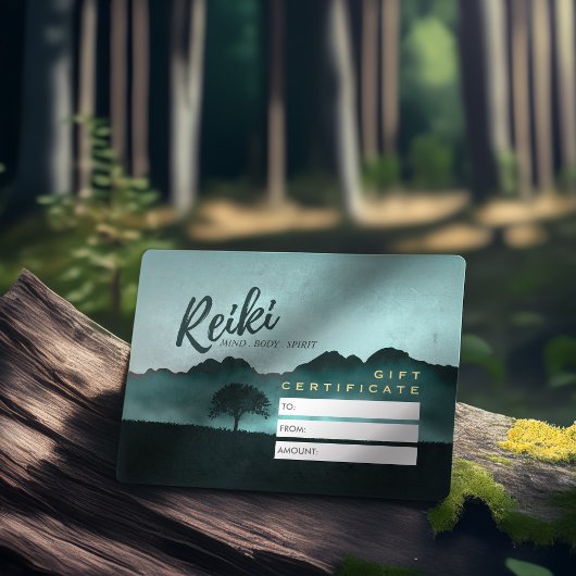 Carte de certificat-cadeau Reiki Master Yoga Instr