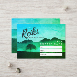 Carte de certificat-cadeau Reiki Master Yoga Instr