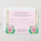 Carte de certificat-cadeau Rose Rustic Wood (Dos)