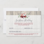 Carte de certificat-cadeau Rustic Wood Southern Co (Dos)