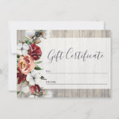 Carte de certificat-cadeau Rustic Wood Southern Co (Devant)