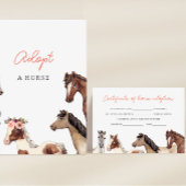Carte de certificat d'adoption de cheval