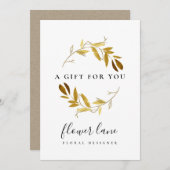 CARTE DE CERTIFICAT DE CADEAU DE LA FAUNE JAUNE (Devant / Derrière)