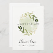 CARTE DE CERTIFICAT DE CADEAU DE LA FAUNE VERTE D' (Devant / Derrière)