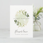 CARTE DE CERTIFICAT DE CADEAU DE LA FAUNE VERTE D' (Debout devant)