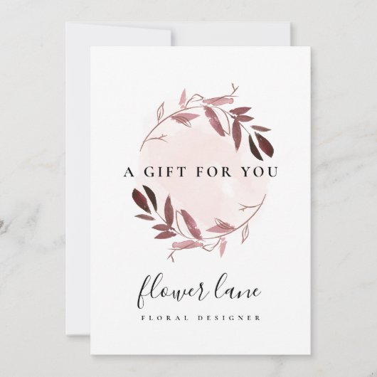 CARTE DE CERTIFICAT DE CADEAU ROSE PURPLE FAUNA WR (Devant)