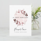 CARTE DE CERTIFICAT DE CADEAU ROSE PURPLE FAUNA WR (Debout devant)