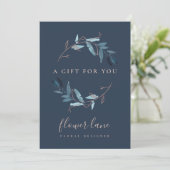 CARTE DE CERTIFICAT DE LA FAUNE BLUE ROSE MARINE (Debout devant)