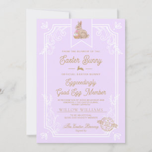 Carte de certificat de membre Purple Easter Good E