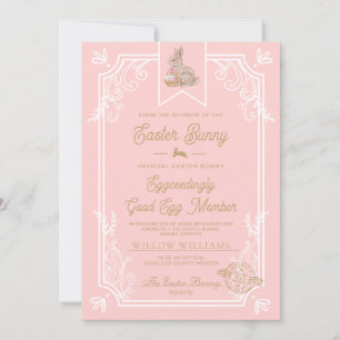 Carte de certificat de membre rose Easter Good Egg