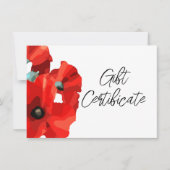 Carte de certificat d'entreprise Red Poppy (Devant)