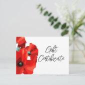 Carte de certificat d'entreprise Red Poppy (Debout devant)