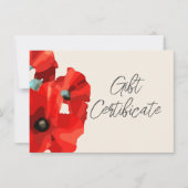 Carte de certificat d'entreprise Red Poppy (Devant)